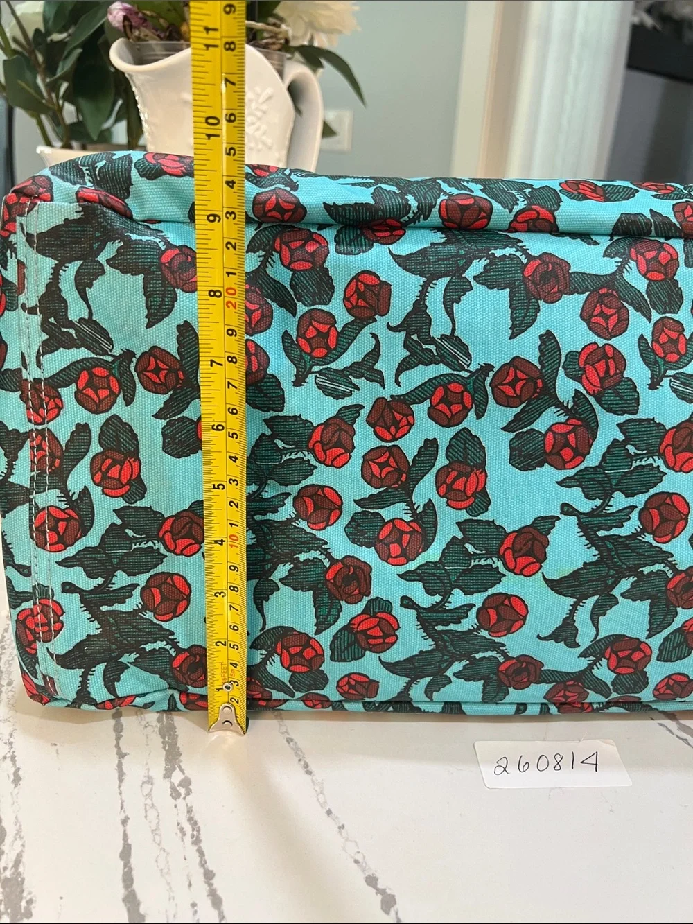 Kavu Getaway weekender bag Turquoise Red Rose-Print Tote